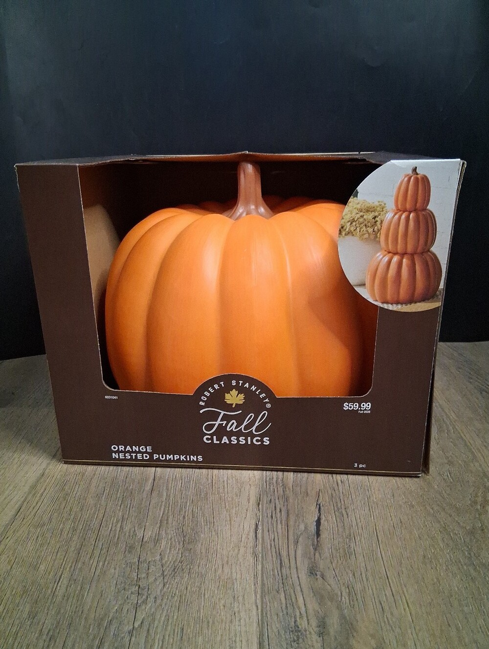 Hobby Lobby Nesting Stackable Orange Pumpkin Set Fall / Halloween Decor NEW 2026